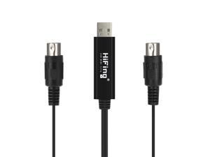 HiFing USB IN-OUT MI Cable One In One Out Interface 5 Pin Line Converter PC to Music Keyboard Adapter Cord Black HiFing USB IN-OUT MI Cable One In One Out Interface 5 Pin Line Converter PC to Music Keyboard Adapter Cord Black