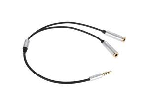 3.5mm Audio Splitter Cable AUX Stereo 1 Male to 2 Female Headphone Extension Cable Adapter for Smart Phone Tablet PC Laptop other 3.5mm Audio Devices Silver