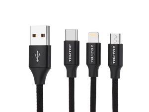 TOMTOP 3.9FT Multi Charger Cable USB Charging Line Data Sync Wire 3 In 1 for Lightning+Type C+Micro USB Connector for iPhone iPad Samsung Huawei Xiaomi TOMTOP 3.9FT Multi Charger Cable USB Charging Line Data Sync Wire 3 In 1 for Lightning+Type C+Micro USB Connector for iPhone iPad Samsung Huawei Xiaomi