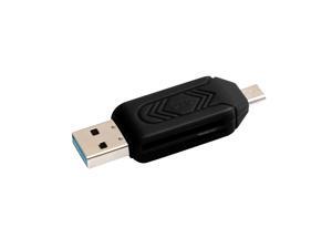 Micro USB 2 IN 1 OTG Card Reader Type-C3.0 Support TF Card Recorder Phone Storage Card Rotatable Card Reader Black Micro USB 2 IN 1 OTG Card Reader Type-C3.0 Support TF Card Recorder Phone Storage Card Rotatable Card Reader Black