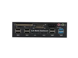 Multi-Function USB 3.0 Hub eSATA SATA Port Internal Card Reader PC Dashboard Media Front Panel Audio for SD MS CF TF M2 MMC Memory Cards Fits 5.25" Bay