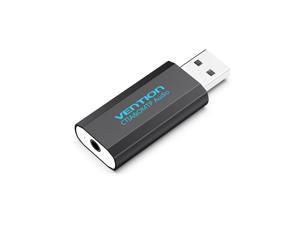 VENTION USB External Sound Card with 3.5mm Stereo Earphone Mic Adapter Driver-free Replacement for PC Laptop PS4 Black