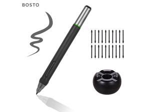 BOSTO Digital Pen 8192 Levels Pressure Battery-Free Stylus Pen with 20pcs Pen Nips Pen Holder for BOSTO BT-16HDT/BT-16HDK/BT-16HD/BT-22U MINI/BT-22UX Graphics Monitor Drawing Tablet