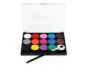 Face Paint Kit Professional Water Based Body Paint 15 Colors Washable Non-Toxic Paints 1 Paintbrush for Kid Sensitive Skin Halloween Costume Makeup Party Supplies Face Paint Kit Professional Water Based Body Paint 15 Colors Washable Non-Toxic Paints 1 Paintbrush for Kid Sensitive Skin Halloween Costume Makeup Party Supplies