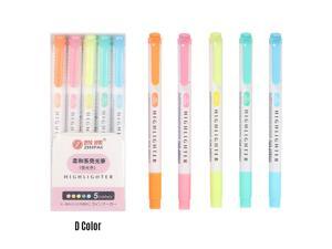 5 Colors Dual Tip Highlighter Pens Broad Chisel and Fine Tips Marker Pen for for School Students Office Home Supplies 5 Colors Dual Tip Highlighter Pens Broad Chisel and Fine Tips Marker Pen for for School Students Office Home Supplies