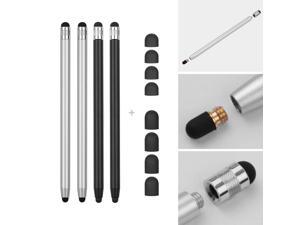2 in 1 Universal Touchscreen Stylus Pen for All Touchscreen Tablets Cell Phones with 8 Extra Replaceable Soft Rubber Tips 4pcs 2Black/2Silver 2 in 1 Universal Touchscreen Stylus Pen for All Touchscreen Tablets Cell Phones with 8 Extra Replaceable Soft Rubber Tips 4pcs 2Black/2Silver