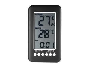 LCD Digital Wireless Indoor/Outdoor Thermometer Clock Temperature Meter With Transmitter