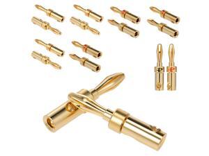 Banana Plug Connector Corrosion-Resistant Banana Connector for Audio Video Amplifier Speaker Cable Jack Banana Plug Connector Corrosion-Resistant Banana Connector for Audio Video Amplifier Speaker Cable Jack