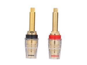 1 Pair Hifi Terminals 24 Gold Plated Longer Speaker Terminal Right and Left Channels Binding Post Banana Socket Audio Connector Terminals High-end Solderable 4 mm Plug 1 Pair Hifi Terminals 24 Gold Plated Longer Speaker Terminal Right and Left Channels Binding Post Banana Socket Audio Connector Terminals High-end Solderable 4 mm Plug