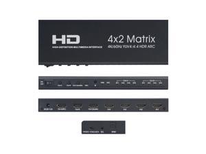 HD Matrix 4x2 Switch Splitter 4K@60Hz HD 2.0 Matrix with Audio 4 in 2 out YUV 4:4:4 HDR ARC IR Remote Control Optical SPDIF HD Switcher HD Matrix 4x2 Switch Splitter 4K@60Hz HD 2.0 Matrix with Audio 4 in 2 out YUV 4:4:4 HDR ARC IR Remote Control Optical SPDIF HD Switcher