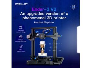 Creality 3D Ender-3 V2 3D Printer Kit All-Metal Integrated Structure Silent Mainboard New UI Display Screen Support Resume Printing 220*220*250mm Build Volume