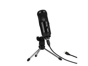 Condenser Microphone USB Microphone Karaoke Recording Broadcasting Podcasting with Clip Tripod Plug and Play for Laptop Desktop PC