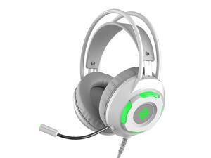 Ajazz AX120 - 7.1 Channel Stereo Gaming Headset Noise Cancelling Over Ear Headphones with Mic Bass Surround Soft Memory Earmuffs 50mm Drivers White Ajazz AX120 - 7.1 Channel Stereo Gaming Headset Noise Cancelling Over Ear Headphones with Mic Bass Surround Soft Memory Earmuffs 50mm Drivers White