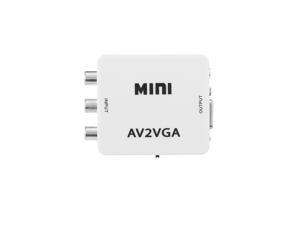 AV to VGA Adapter 1080P HD Mini VGA Converter ABS Shell Video Converter for STB/Computer (White) AV to VGA Adapter 1080P HD Mini VGA Converter ABS Shell Video Converter for STB/Computer (White)