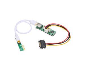 Mini PCI-E X1 Extension Cable PCIE 1X Expansion Riser Card 90°Right Angle with USB Cable and SATA Cable