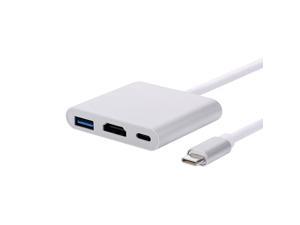 3in1 Type-C to USB3.0 + HDMI + PD Adatper Multi-Function Type-C HUB Splitter Converter Silver 3in1 Type-C to USB3.0 + HDMI + PD Adatper Multi-Function Type-C HUB Splitter Converter Silver