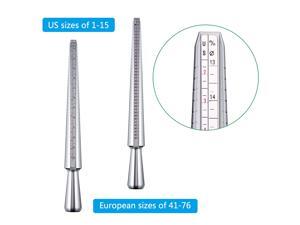 Silver Ring-sizer Gauge Tool Finger Sizing Measuring Stick Silver Ring-sizer Gauge Tool Finger Sizing Measuring Stick
