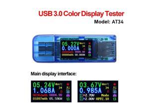 USB3.0 Color LCD Display Voltage Current Power Battery Charge Measuring Meter Multifunctional USB Tester USB3.0 Color LCD Display Voltage Current Power Battery Charge Measuring Meter Multifunctional USB Tester