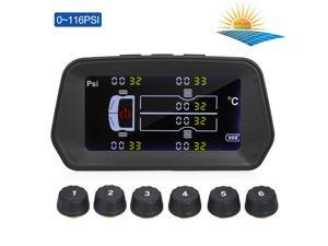 Tire Pressure Monitoring System Solar Charge 6 Alarm Modes Smart 0.01 High Accuracy LCD Color Display with 6 External Sensor for Light Truck Tires' Real-Time Pressure and Temperature(0~116PSI) Tire Pressure Monitoring System Solar Charge 6 Alarm Modes Smart 0.01 High Accuracy LCD Color Display with 6 External Sensor for Light Truck Tires' Real-Time Pressure and Temperature(0~116PSI)