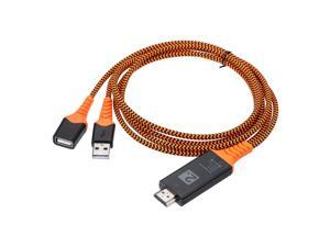 Mobile Phone to HD Adapter 1080P HDTV Digital AV Adapter USB 2.0 HD Cable Male and Female HD Video Converter for iPhone Android Phones(Orange) Mobile Phone to HD Adapter 1080P HDTV Digital AV Adapter USB 2.0 HD Cable Male and Female HD Video Converter for iPhone Android Phones(Orange)