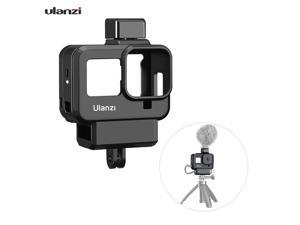 Ulanzi G8-9 Plastic Cage Case Vlogging Protection Frame with Microphone Cold Shoe Mount and Lens Filter Adapter Action Camera Vlog Accessories Compatible with GoPro 8