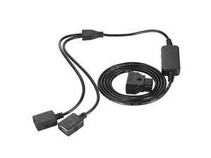 D-Tap 2 Pin Male Connector to Two Female USB Power Cord Cable for iPhone iPad for Samsung Sony Mobile Phone 137cm in Length D-Tap 2 Pin Male Connector to Two Female USB Power Cord Cable for iPhone iPad for Samsung Sony Mobile Phone 137cm in Length