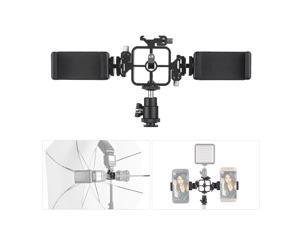 Triple Cold Shoe Mount Flash Speedlite Bracket Photography Umbrella Holder with Ballhead Adapter Phone Holders for Smartphone Flash LED Video Light Monitor Microphone Triple Cold Shoe Mount Flash Speedlite Bracket Photography Umbrella Holder with Ballhead Adapter Phone Holders for Smartphone Flash LED Video Light Monitor Microphone