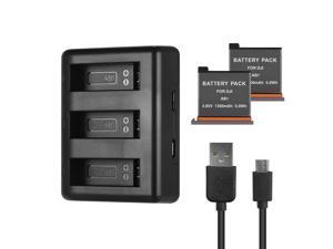 Charging Kit Triple Channel Charger with 2pcs 1300mAh Rechargeable Li-ion Batteries USB Charging Cable for DJI OSMO Action Camera Charging Kit Triple Channel Charger with 2pcs 1300mAh Rechargeable Li-ion Batteries USB Charging Cable for DJI OSMO Action Camera