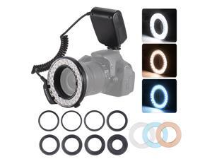 HD-130 Macro LED Ring Flash Light LCD Display 3000-15000K GN46 Power Control with 3 Flash Diffusers 8 Adapter Rings for Canon Nikon Panasonic Pentax Olympus Cameras HD-130 Macro LED Ring Flash Light LCD Display 3000-15000K GN46 Power Control with 3 Flash Diffusers 8 Adapter Rings for Canon Nikon Panasonic Pentax Olympus Cameras