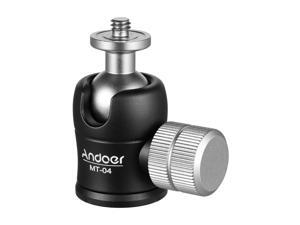 Andoer MT-04 Mini Ball Head 360 Degrees Panoramic Ballhead with Standard 1/4 Screw for Mounting DSLR Cameras Light Stand Monopod Tripod Professional Photography Accessories