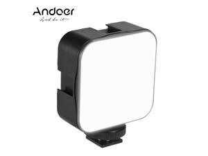 Andoer Mini LED Video Light Photography Fill-in Lamp 6500K Dimmable 5W with Cold Shoe Mount Adapter for Canon Nikon Sony DSLR Camera