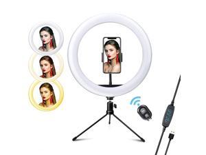26cm/ 10inch LED Video Ring Light Lamp Dimmable 3 Lighting Modes 2700K-6500K USB Powered with Ballhead Adapter Phone Holder Desktop Tripod Stand Wireless Remote Shutter for Live Streaming Selfie 26cm/ 10inch LED Video Ring Light Lamp Dimmable 3 Lighting Modes 2700K-6500K USB Powered with Ballhead Adapter Phone Holder Desktop Tripod Stand Wireless Remote Shutter for Live Streaming Selfie