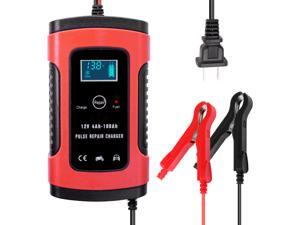 12V 5A Full Automatic Car Battery Charger Intelligent Fast Power Charging Pulse Repair Charger Wet Dry Lead Acid Battery-chargers Car Jump Starter Emergency Starting Power with Digital LCD Display 12V 5A Full Automatic Car Battery Charger Intelligent Fast Power Charging Pulse Repair Charger Wet Dry Lead Acid Battery-chargers Car Jump Starter Emergency Starting Power with Digital LCD Display