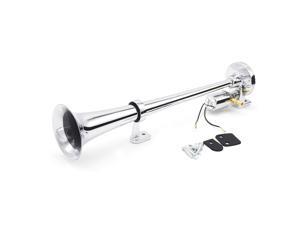 Single-tube Trumpet Electric Horn Chrome Air Horn Loudspeaker Kit 150dB 12V/24V Universal for Train Truck Lorry Single-tube Trumpet Electric Horn Chrome Air Horn Loudspeaker Kit 150dB 12V/24V Universal for Train Truck Lorry