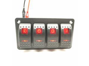Universal Waterproof 2/4/6 Gang LED 12V/24V Car Caravan Marine Boat Mental Rocker Switch Panel Blue Red Universal Waterproof 2/4/6 Gang LED 12V/24V Car Caravan Marine Boat Mental Rocker Switch Panel Blue Red