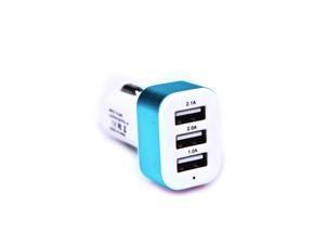 Car Phone Charger Three Port High-capacity Car Adapter Blue Car Phone Charger Three Port High-capacity Car Adapter Blue