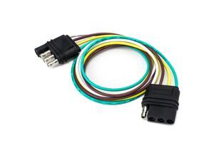 4-pin Flat Plug with Socket Trailer Cable Adapter AWG Wiring Harness Connector Trailer Power Socket 4-pin Flat Plug with Socket Trailer Cable Adapter AWG Wiring Harness Connector Trailer Power Socket