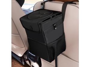 Car Trash Can Automotive Garbage Can with Lid Foldable Vehicle Trash Bin Container with Storage Pockets Waterproof & Leakproof Black Car Trash Can Automotive Garbage Can with Lid Foldable Vehicle Trash Bin Container with Storage Pockets Waterproof & Leakproof Black
