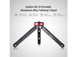 Andoer MT-01 Portable Aluminum Alloy Tabletop Tripod Mini Mobile/Camera Photography Bracket with 1/4" & 3/8" Screw Mounts Max Load 80kg Andoer MT-01 Portable Aluminum Alloy Tabletop Tripod Mini Mobile/Camera Photography Bracket with 1/4" & 3/8" Screw Mounts Max Load 80kg