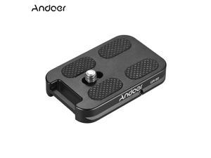Andoer QR-60 Aluminum Alloy Universal Quick Release Plate 1/4" Screw Mount with Attachment Loop for Arca-Swiss Standard Ball Head Tripod for Canon Nikon Sony DSLR Camera
