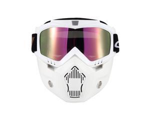 Mortorcycle Mask Detachable Goggles and Mouth Filter for Open Face Helmet Motocross Ski Snowboard Mortorcycle Mask Detachable Goggles and Mouth Filter for Open Face Helmet Motocross Ski Snowboard