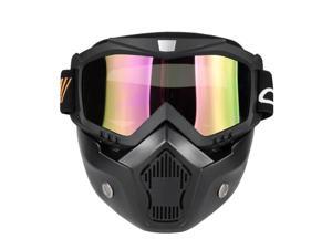 Mortorcycle Mask Detachable Goggles and Mouth Filter for Open Face Helmet Motocross Ski Snowboard Mortorcycle Mask Detachable Goggles and Mouth Filter for Open Face Helmet Motocross Ski Snowboard