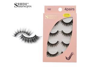 Anself SHIDISHANGPIN 4 Pairs 3D Fake Eyelashes False Eyelashes for Eye Makeup Natural Long Thick Lashes Anself SHIDISHANGPIN 4 Pairs 3D Fake Eyelashes False Eyelashes for Eye Makeup Natural Long Thick Lashes