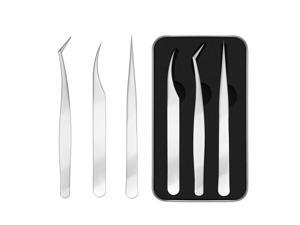 3 Pieces Eyelash Extension Tweezers Set Stainless Steel Tweezers Lash Extension Tweezers with Storage Case Eye Makeup Tools 3 Pieces Eyelash Extension Tweezers Set Stainless Steel Tweezers Lash Extension Tweezers with Storage Case Eye Makeup Tools