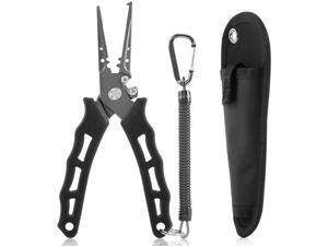 7.3 Inch Fishing Pliers Hook Removers Split Ring Line Cutters Fishing Multi Tools with Sheath and Lanyard 7.3 Inch Fishing Pliers Hook Removers Split Ring Line Cutters Fishing Multi Tools with Sheath and Lanyard