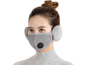 Winter Thermal Face Mask with Breathing valve Reusable Mouth Cover Washable Warm Mask with Ear Covers & Replaceable Activated Carbon   Filter Ear Muff for Running Cycling Skiing & Winter Sports