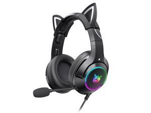 ONIKUMA K9 3.5mm Wired Gaming Headset Removable Cat Ears Headphones Noise Canceling E-Sports Earphone with Microphone RGB LED Light Volume Control Mute Mic for PS4 PC Laptop Smart Phone ONIKUMA K9 3.5mm Wired Gaming Headset Removable Cat Ears Headphones Noise Canceling E-Sports Earphone with Microphone RGB LED Light Volume Control Mute Mic for PS4 PC Laptop Smart Phone