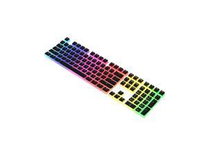 AJAZZ PBT Pudding Keycap 108 Keys PBT Keycap Set with Frosted Hand Feel for Mechanical Keyboard Black(Only Keycaps)