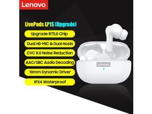 Lenovo LP1S True Wireless Stereo Earbuds BT 5.0 Headphones Waterproof Earphones with MIC/Noise Reduction/10mm Driver Wireless Sports Headsets