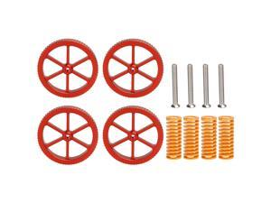 3D Printer Parts & Accessories 4pcs Upgraded Aluminum Hand Twist Leveling Nut Diameter 59mm with 4pcs Heated Bed Springs 4pcs M4 Screws for Creality Ender-3 CR-10 3D Printer